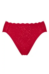 Women's 1 Pack ZERO Feel Bliss Festive High Leg Briefs Shanghai Red Large - Red - Size: Large