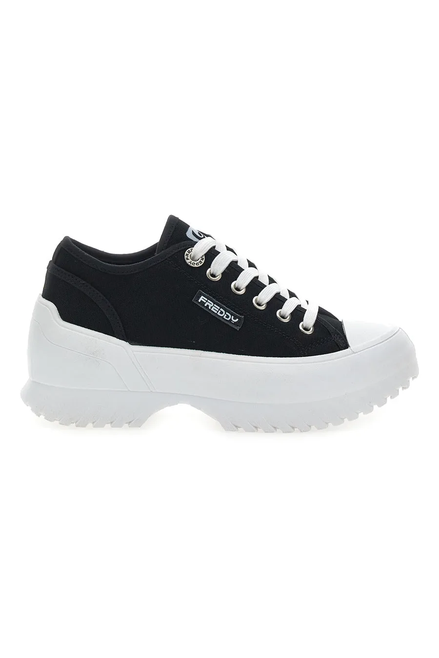 Sneakers Nere Con Suola Platform Bianca FY7601 38 - Freddy - FashionsVida
