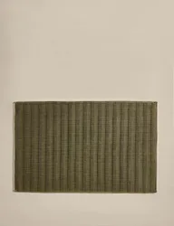 Pure Cotton Contrast Trim Bathmat Moss