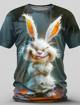 Funny 3D Rabbit Print T Shirt For Men Summer Quick Dry Breathable Short Sleeve Tees Casual O-neck Pullover Oversized Men's Tops - Aliexpress - FashionsVida