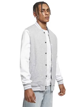 Giacca Sweat College Grey / White 2XL - Build Your Brand - FashionsVida