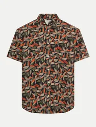 Kurzarmhemd mit Blattprint Mehrfarbig L