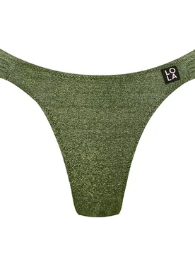 Braga de bikini mini estampada en color verde con lurex brillante - Lola Dolores Cortés - FashionsVida