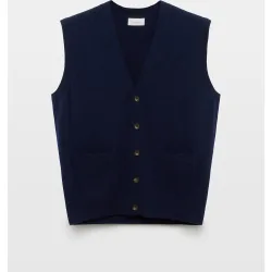 Chaleco de hombre botones liso lana cashmere
