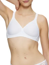 Womens Modern Soft+cotton Non-Wired Bra - White Polyamide - Size 34b