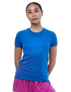 Maglietta A Maniche Corte Tech Race Classicblue / Exuberance 42 - Ronhill - FashionsVida