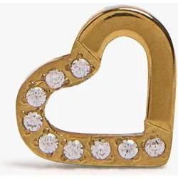 Piercing de acero inoxidable con forma de corazón y circonitas
