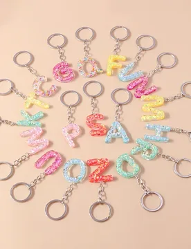 Colorful Acrylic Glitter Alphabet Keychain 26 Initials A-Z Letter Key Rings Charms Pendants for Women Bag Decor DIY Jewelry Gift - Aliexpress - FashionsVida