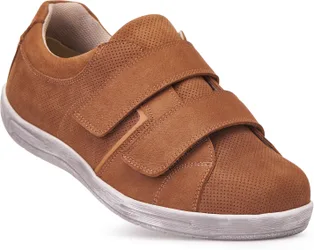 Angus Men's Extra Wide Shoes for Swollen Feet - Tan Perforated - Size: 11 XXW