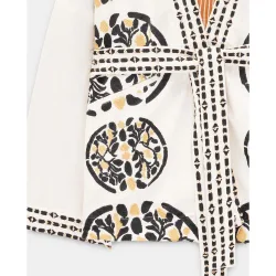 Caftán de mujer 100% algodón estilo kimono con estampado floral