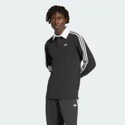 POLO 3 STRIPES RUGBY LONG SLEEVE 2XL Black