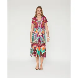 Vestido estampado con strass