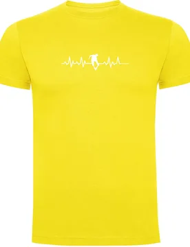 T-shirt à Manches Courtes Skateboard Heartbeat Yellow 2XL - Kruskis - FashionsVida