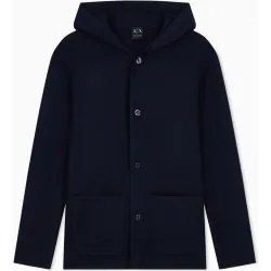 Chaqueta de punto de hombre con capucha y botones
