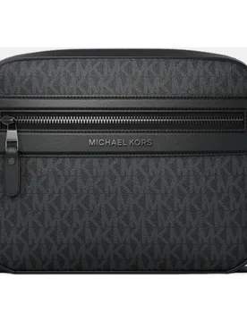 Bandolera de hombre con cremalleras superior y frontal y estampado de logotipos MK - Michael Kors - FashionsVida