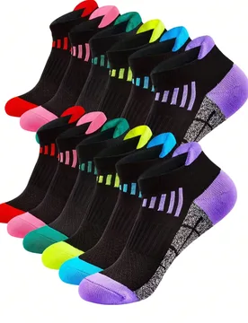 Pares de calcetines deportivos de tobillo de moda casual para hombre/mujer, con alta elasticidad, transpirables y de corte bajo, calcetines deportivos - Shein - FashionsVida