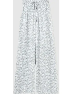 Pantalones anchos de mujer fluidos con cintura elástica y encaje lateral - CLAUDIE PIERLOT - FashionsVida