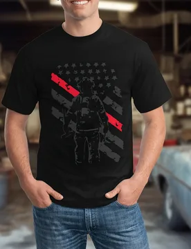 Thin Red Line American Flag Firefighter T-Shirt 100% Cotton O-Neck Short Sleeve Summer Casual Mens T-shirt Streetwear - Aliexpress - FashionsVida