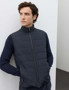 Regular Fit Cotton Rich Hybrid Gilet Dark Navy male - Autograph - FashionsVida