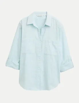 Bluse mit Brusttaschen Blau 38 - Tom Tailor Casual - FashionsVida