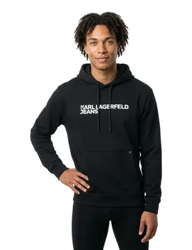 Karl Jeans Felpa Con Cappuccio A2m2009 Regular Fit Black M - Lagerfeld - FashionsVida