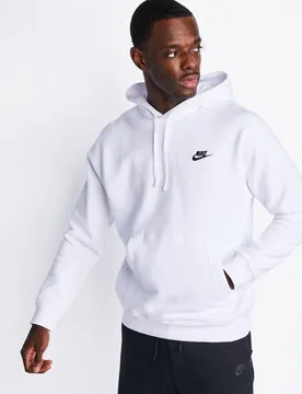 Club Herren Kapuzenpullover - Weiß - Größe M - Baumwoll-Jersey White M - Nike - FashionsVida