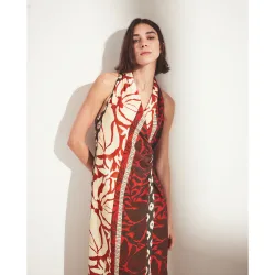 Vestido sin mangas estampado de mujer