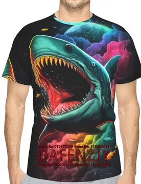 Men's Shark Graphic T-Shirt Personality Fashion Short Sleeve Shirts - Aliexpress - FashionsVida