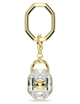 Portachiavi, Taglio Oval, Bianco, Placcato color oro OS - Swarovski - FashionsVida