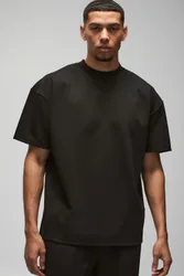 Mens Oversized Super Heavyweight T-Shirt - Black - Size X-Small