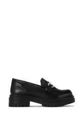 Women's 'Tasha Loafer2' Leather Flats in Black Size: 3 - Black - Size: 3