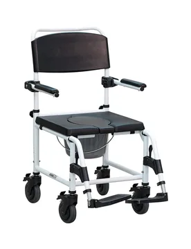 Dusch- und Toilettenrollstuhl "Kakadu“ weiss schwarz - Mobilex - FashionsVida