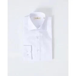 Camisa vestir herringbone de hombre regular fit blanca