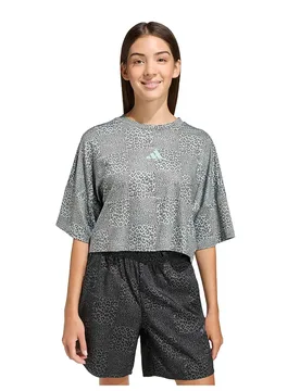 T-shirt à Manches Courtes Future Icons All Over Printed Wonder Sage / Charcoal / Tactile Green 5-6 Années Fille - Adidas - FashionsVida