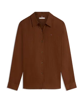 Blouse en lin marron 38 - Tommy hilfiger - FashionsVida