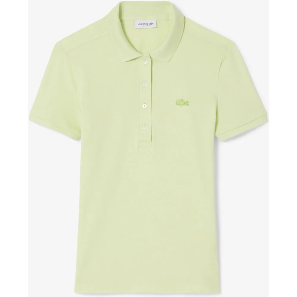 Polo de mujer en piqué de algodón stretch de manga corta - Lacoste - FashionsVida