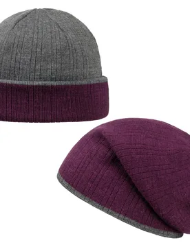 Twotone Reversible Beanie by - grey - Damen - Size: One Size - bedacht - FashionsVida
