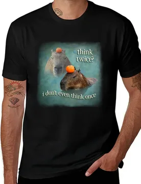 Think Twice? I Don't Even Think Once capybara word art T-Shirt Trendy Pattern for Men T-Shirt - Aliexpress - FashionsVida