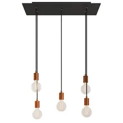 Cables Suspension Luminaire Rose-one Xxl 5 Falls Matt Black One Size