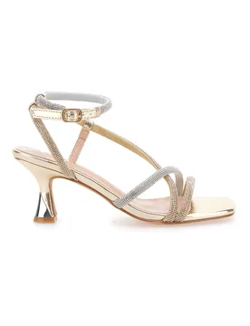 SANDALO PLATINO CON TACCO A ROCCHETTO 613 37 - THE FIRST - FashionsVida