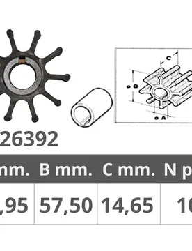 Mercury/force 47-f40065-2 10 Blades Impeller Black 15.95 x 57.5 x 14.65 mm unisex - Finnord - FashionsVida