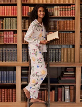 Cotton Rich Dragon Hero Print Long Pyjama Set Light Cream female - Chelsea Peers - FashionsVida