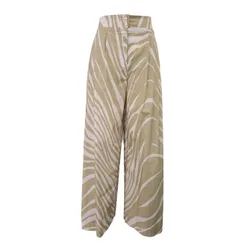Pantalone Ampio Beige/verde W271GINA582
