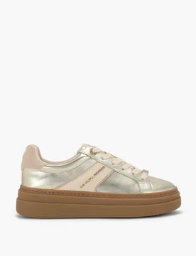 Metallic Side Stripe Platform Trainers Silver female - Kurt geiger - FashionsVida