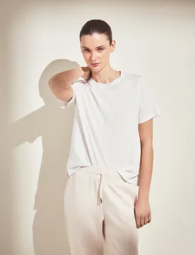 Camiseta de mujer con manga corta y cuello caja - Woman El Corte Inglés - FashionsVida