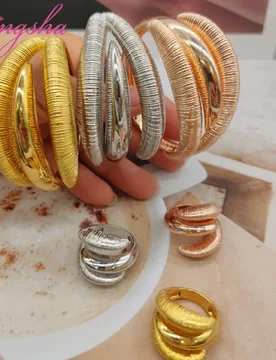 Jewelry Nigerian Bangle With Ring Colorful Women 18K Gold Plated Bracelet Wedding Party Gift Dubai Hollow Out Design Bracelet - Aliexpress - FashionsVida