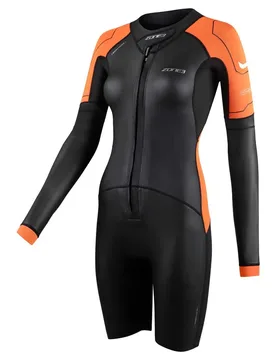 Versa Swimrun Long Sleeve Shorty Black / Orange XL Women - Zone3 - FashionsVida