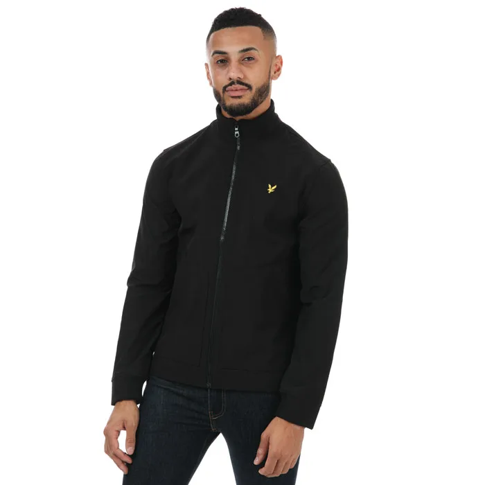Mens And Funnel Neck Softshell Jacket In Black - Size Medium - Lyle & Scott - FashionsVida
