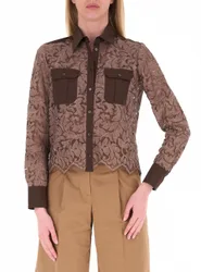 Camicia in pizzo MARRONE 42