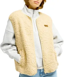 Polaire sans manches zippée - Best Town Vest Pebble Outline Mo - Taille XS - Beige